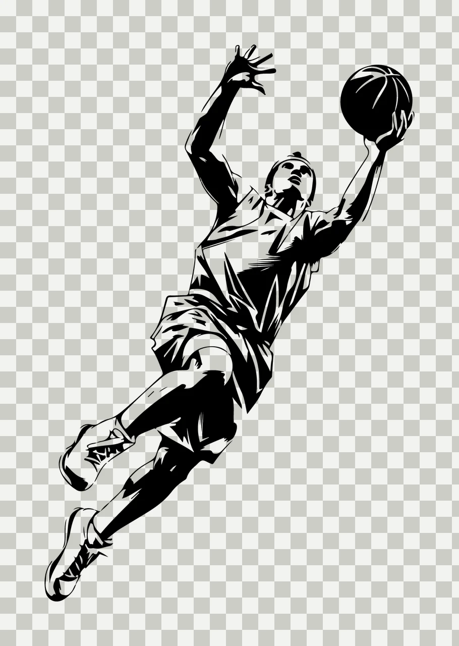 Player Jumping Shooting Basketball Ball leaping jersey shorts transparency and detail preview thumbnail