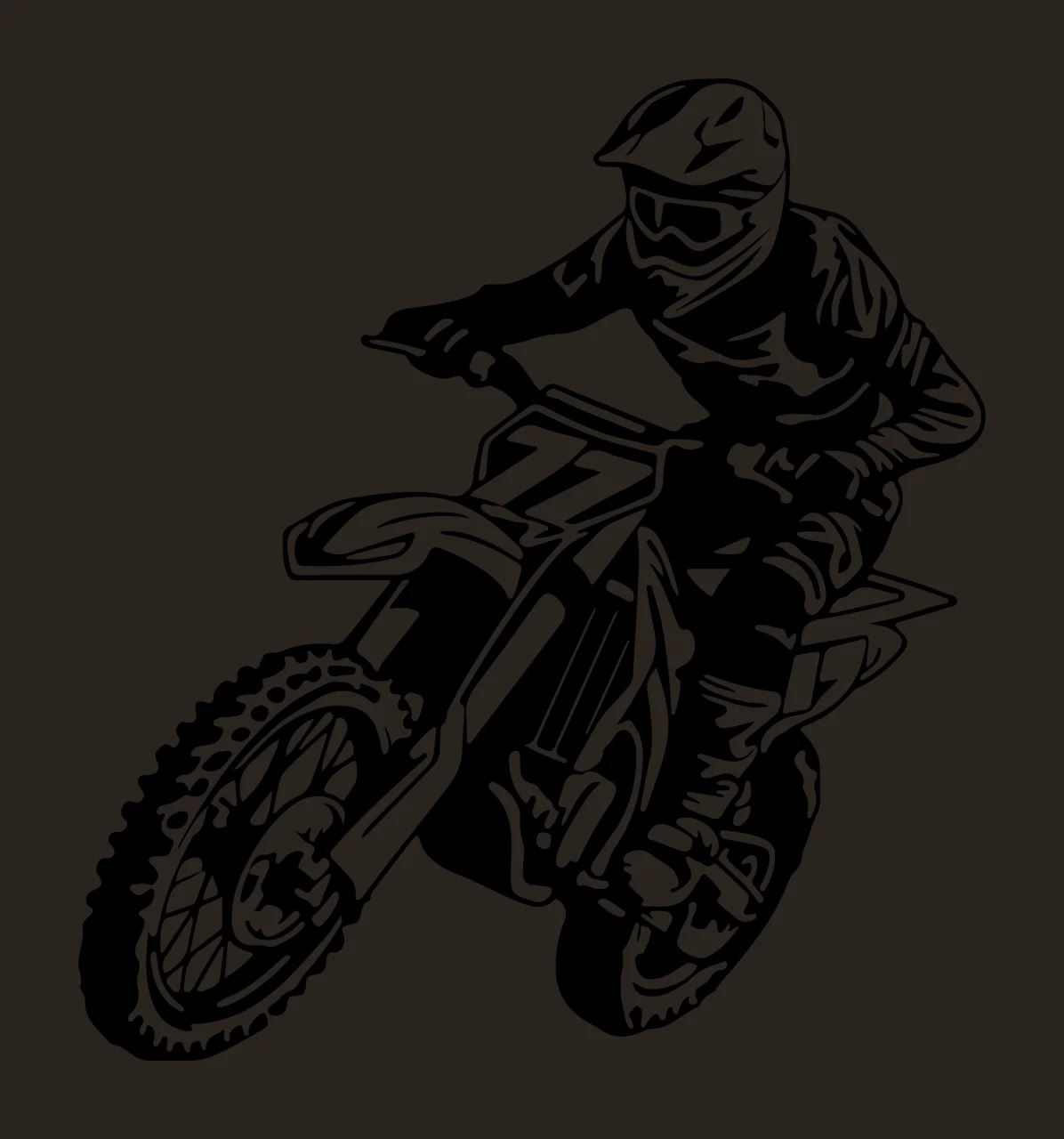 77 Dirt Bike Racer Performing Stunt Jump jumping helmet goggles contrast preview thumbnail