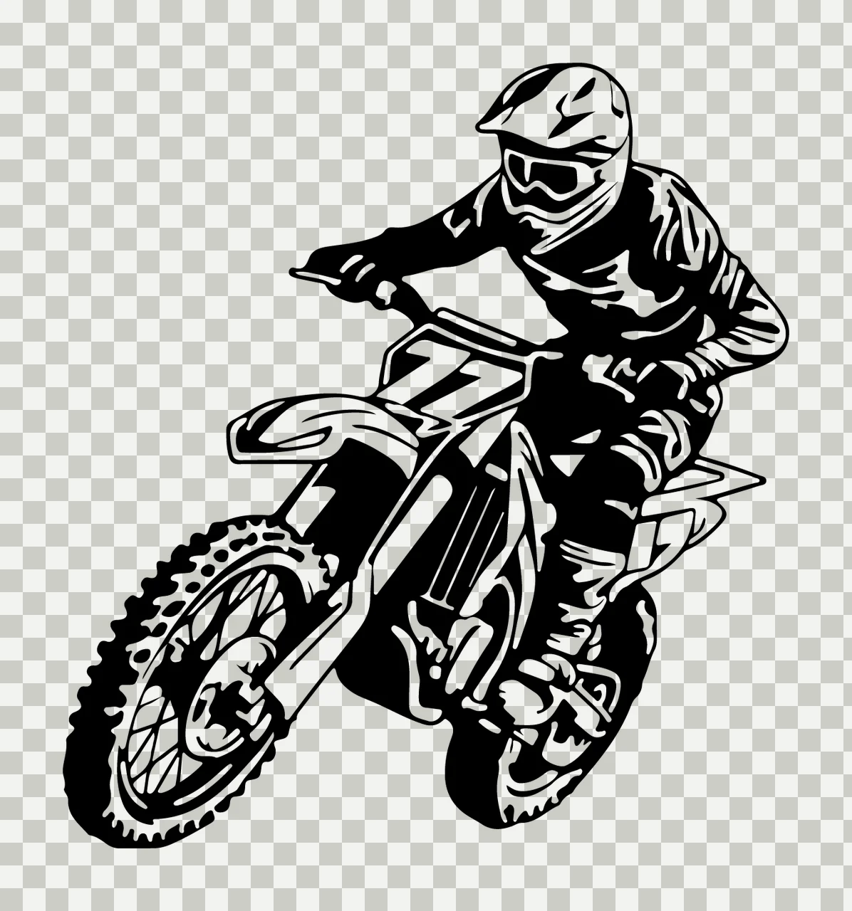 77 Dirt Bike Racer Performing Stunt Jump jumping helmet goggles transparency and detail preview thumbnail