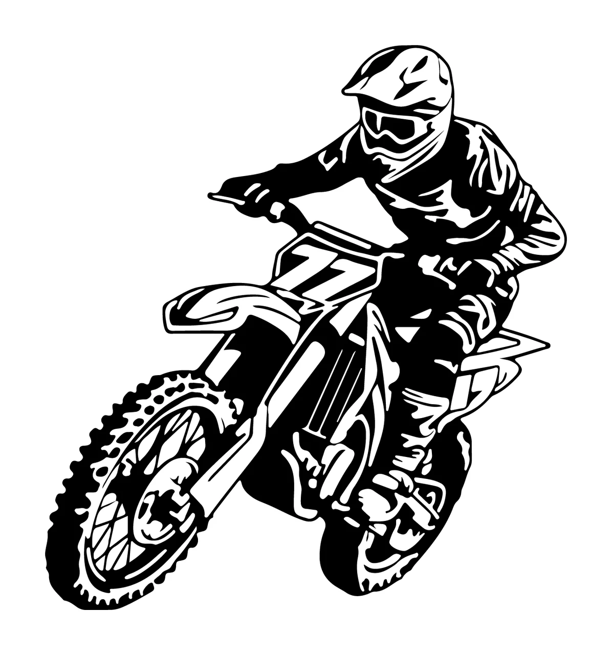 77 Dirt Bike Racer Performing Stunt Jump jumping helmet goggles