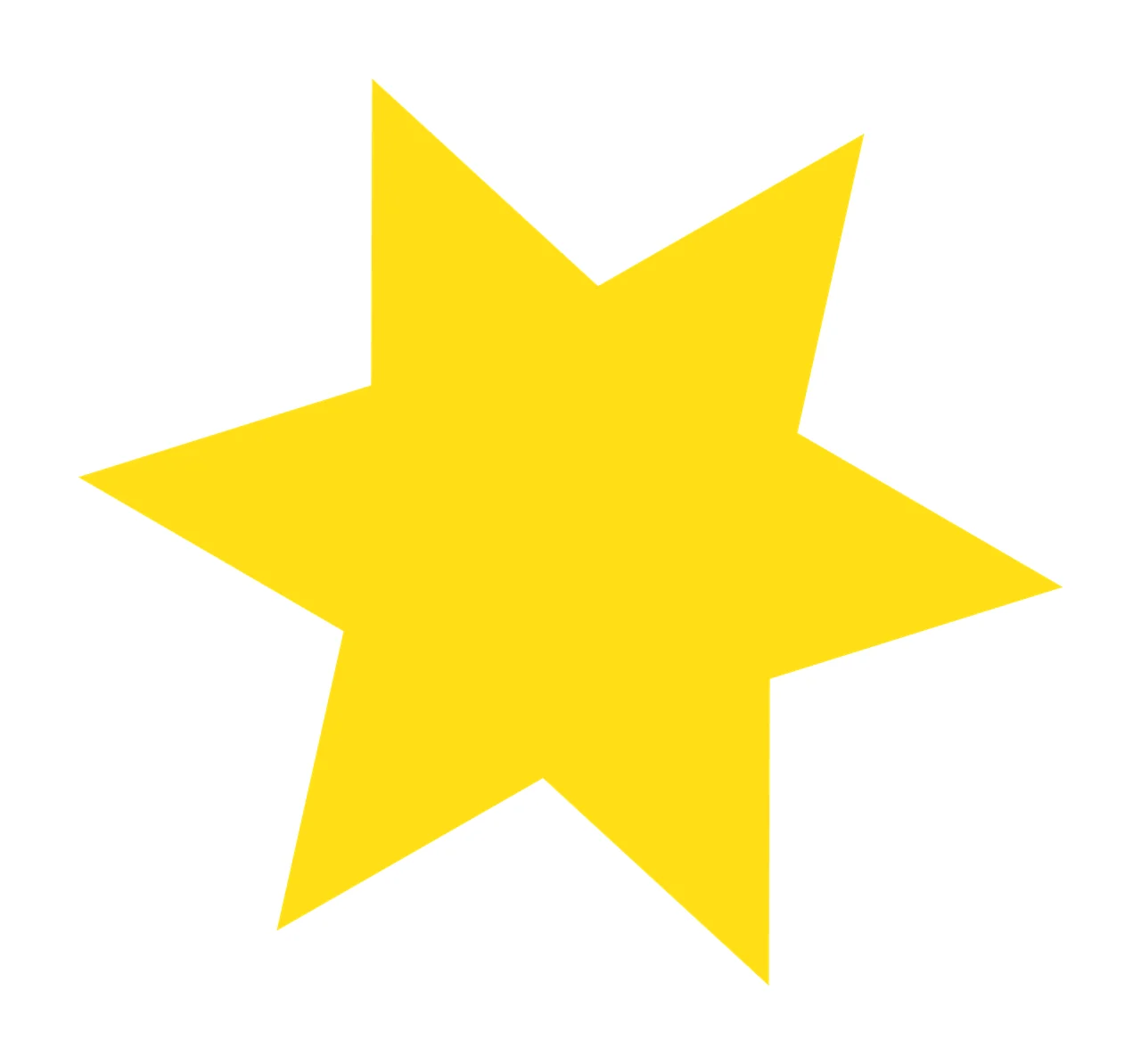 Six Pointed Yellow Star Shape