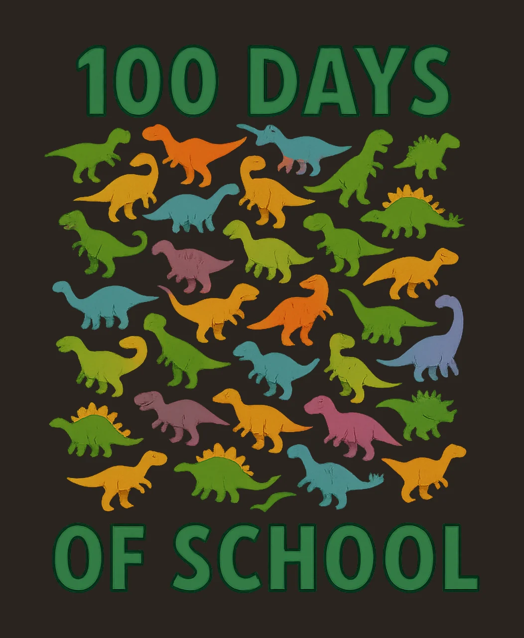 100 Days Of School Dinosaurs 100th Day Boys Rex Design contrast preview thumbnail