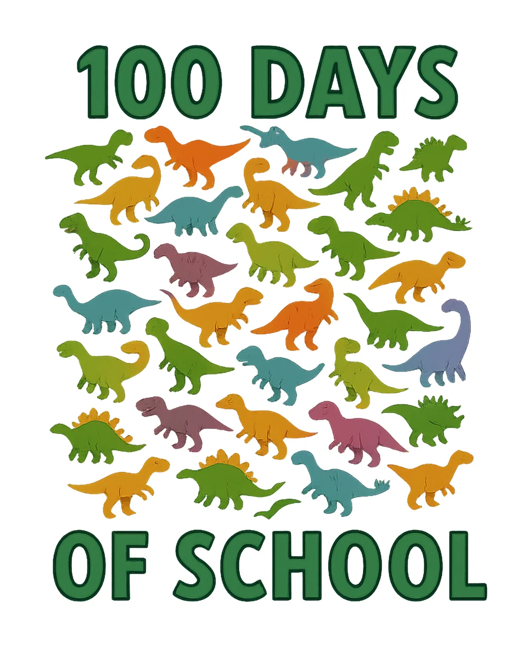 100 Days Of School Dinosaurs 100th Day Boys Rex Design