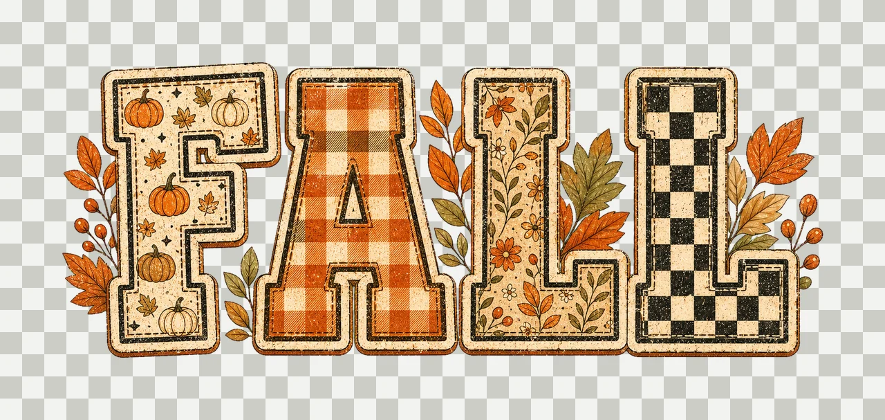 Fall Design Distressed Autumn varsity fall Variation B transparency and detail preview thumbnail
