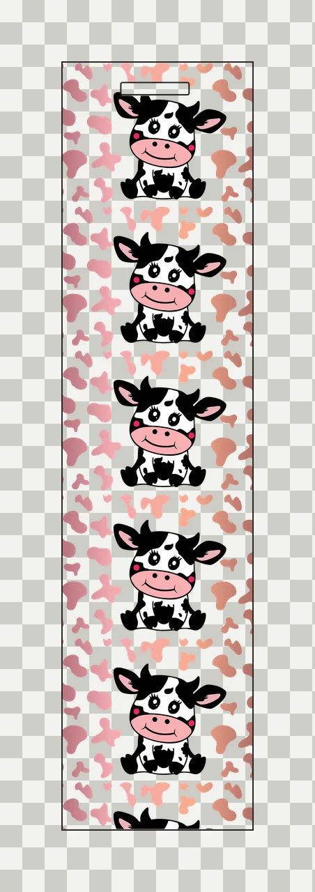 Cow Pattern Vertical Border Strip spots repeating black white transparency and detail preview thumbnail