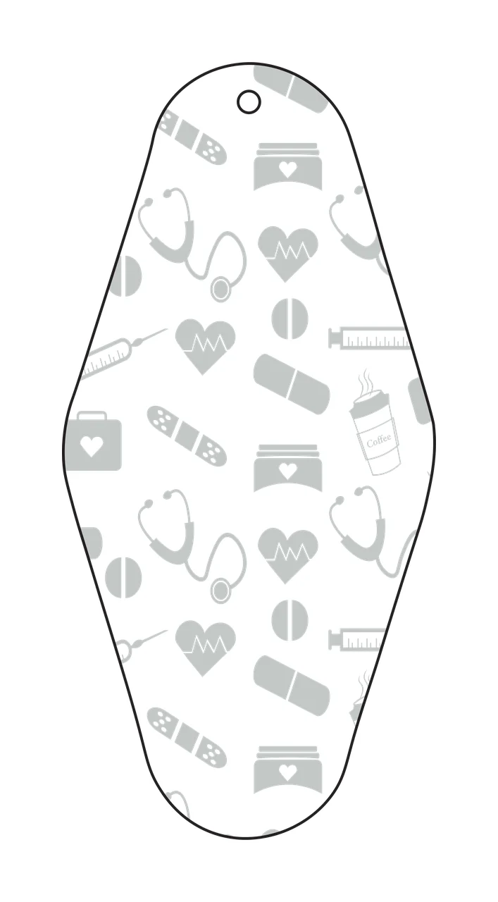Classic Motel Keychain Medical Icons Pattern Hotel symbols