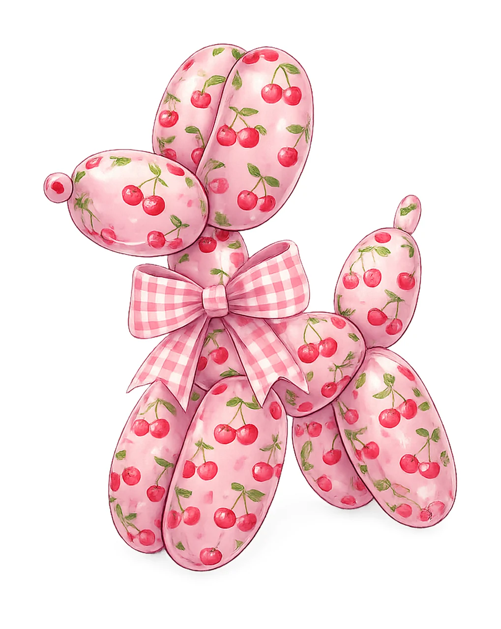 Cute Retro Cherry Coquette Balloon Dog Sublimation Design