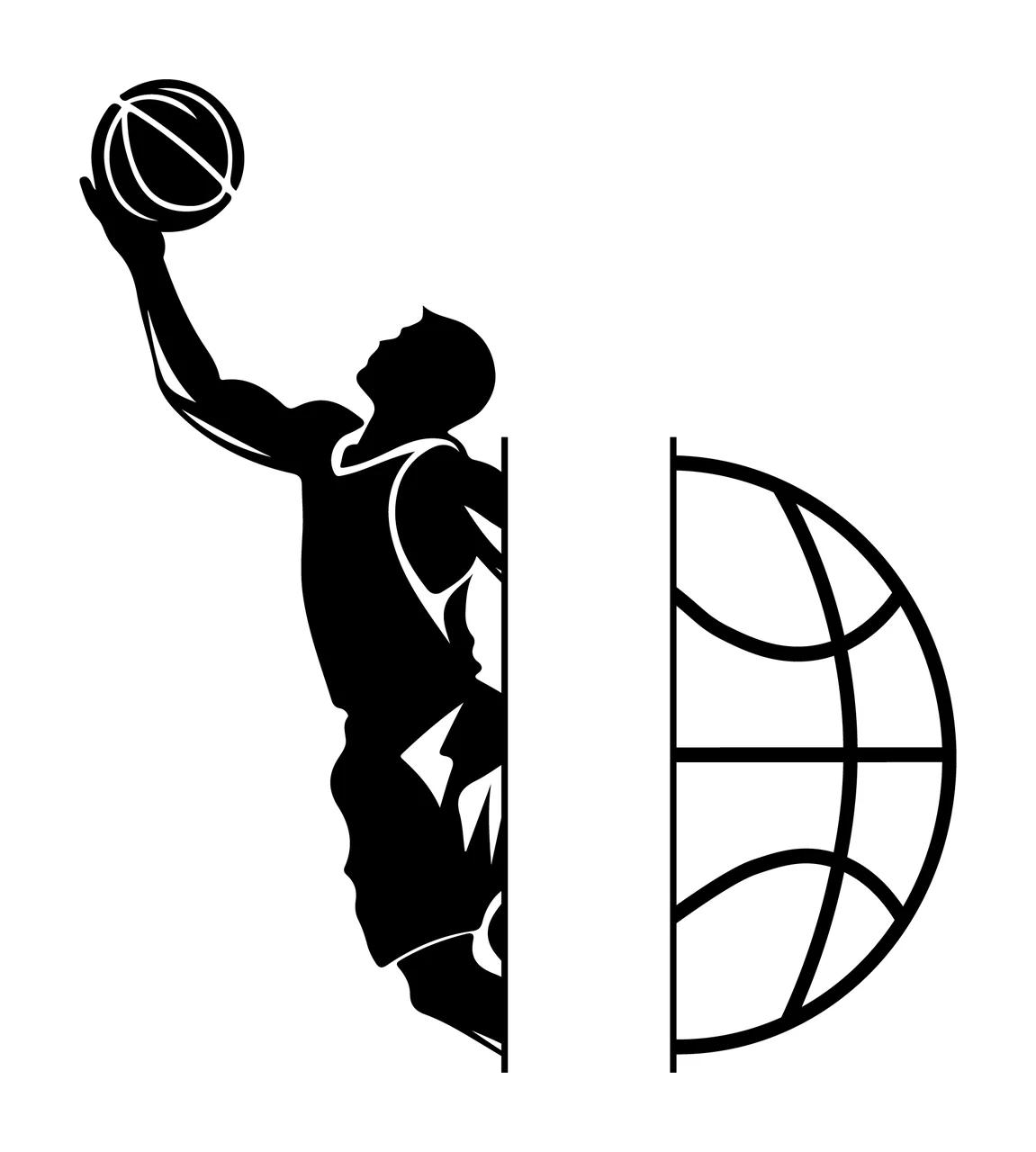 Can Glass Wrap Basketball Player Silhouette Reaching