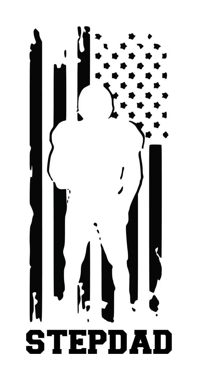 Stepdad Silhouette Football Flag Design
