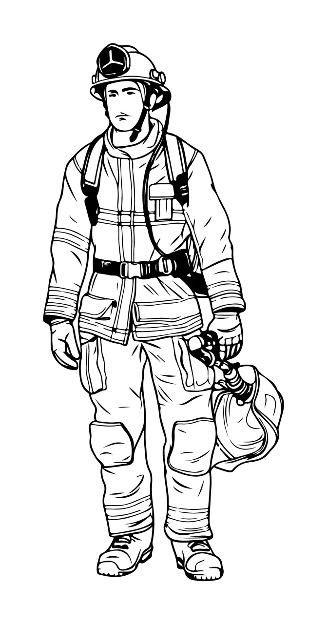 Person In Protective Gear Outline standing clothing helmet