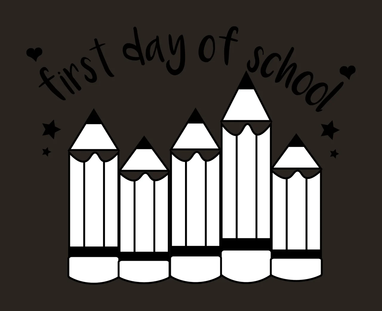 First Day Of School Pencils Decorating With Text contrast preview thumbnail