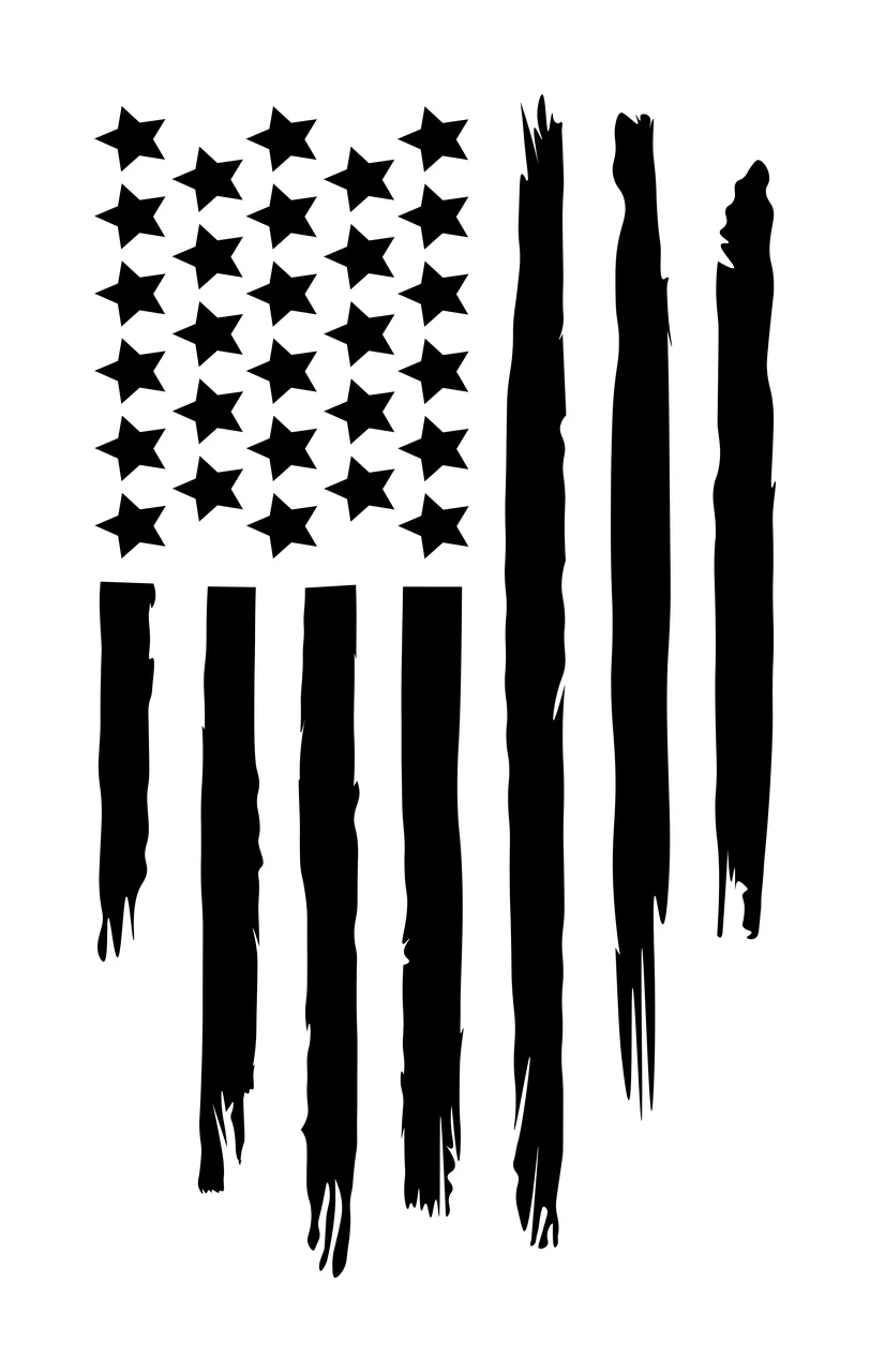 Black Flag Distressed American Graphic stars vertical stripes