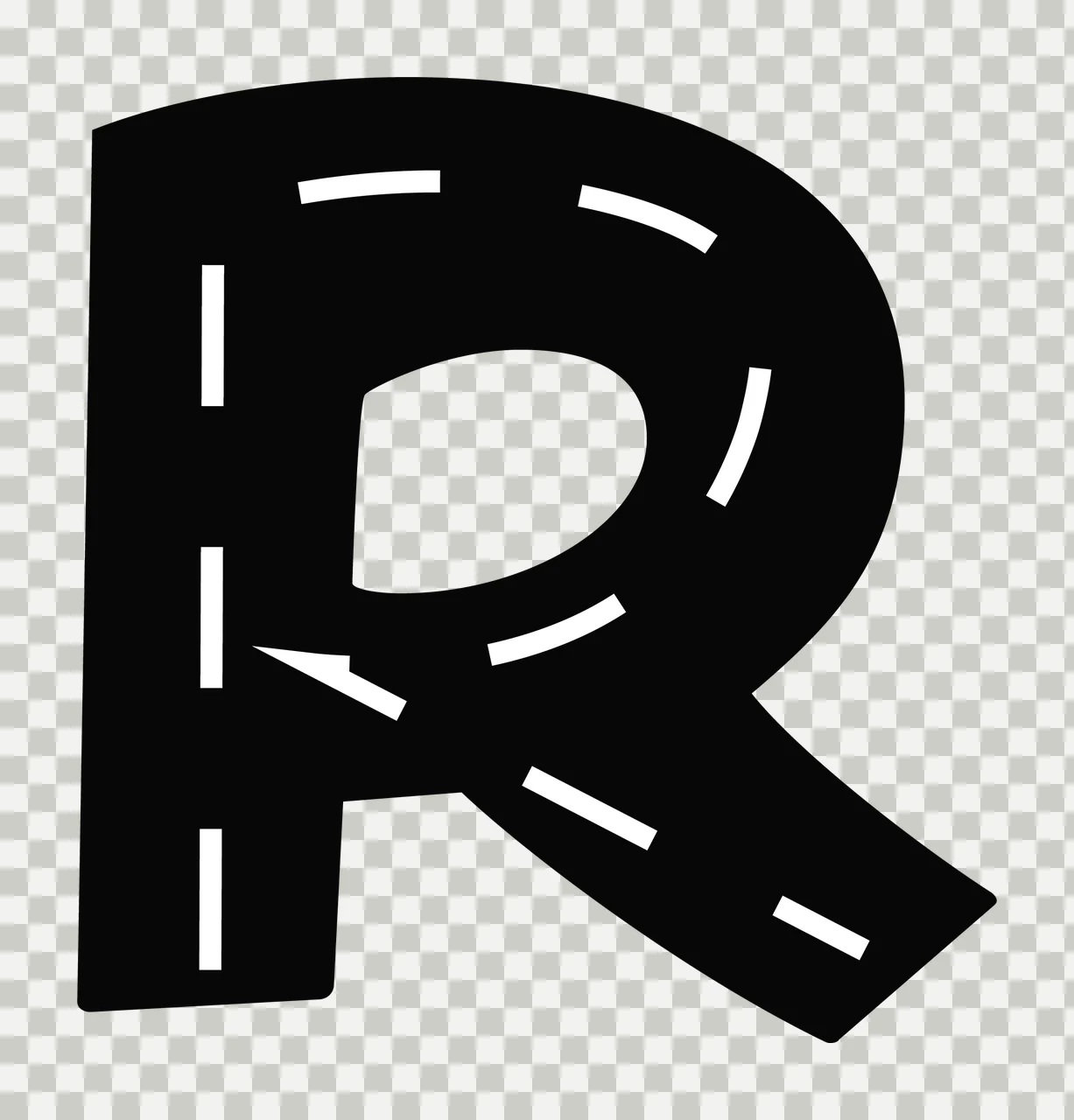 Can Glass Wrap Letter R Shaped As transparency and detail preview thumbnail