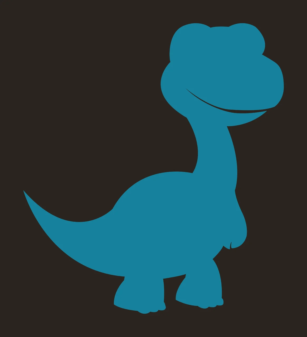 Dinosaur Standing With Cartoon And Prehistoric In Black contrast preview thumbnail