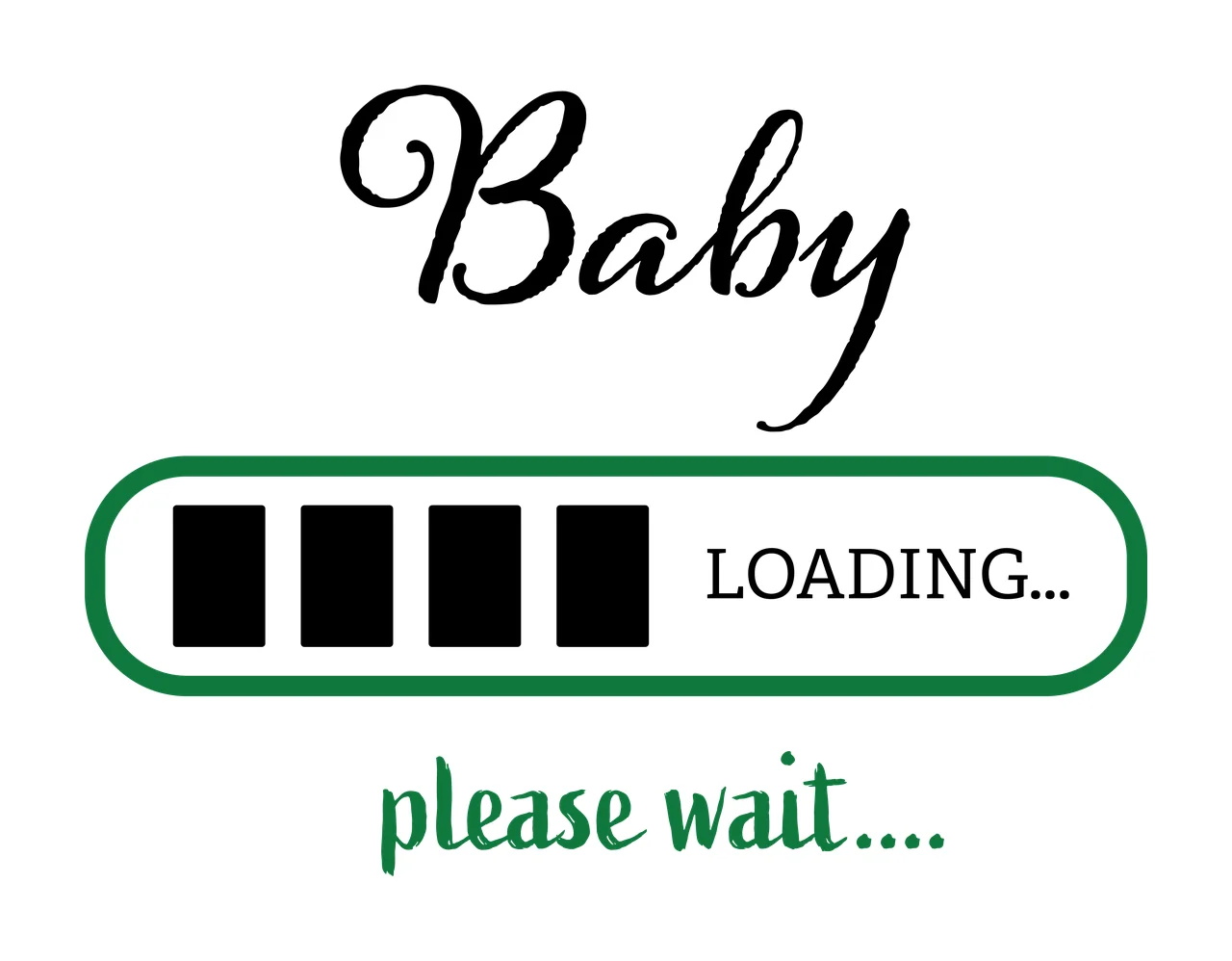 Baby Loading Progress Bar Four Blocks black white 1 5 F16 BIG