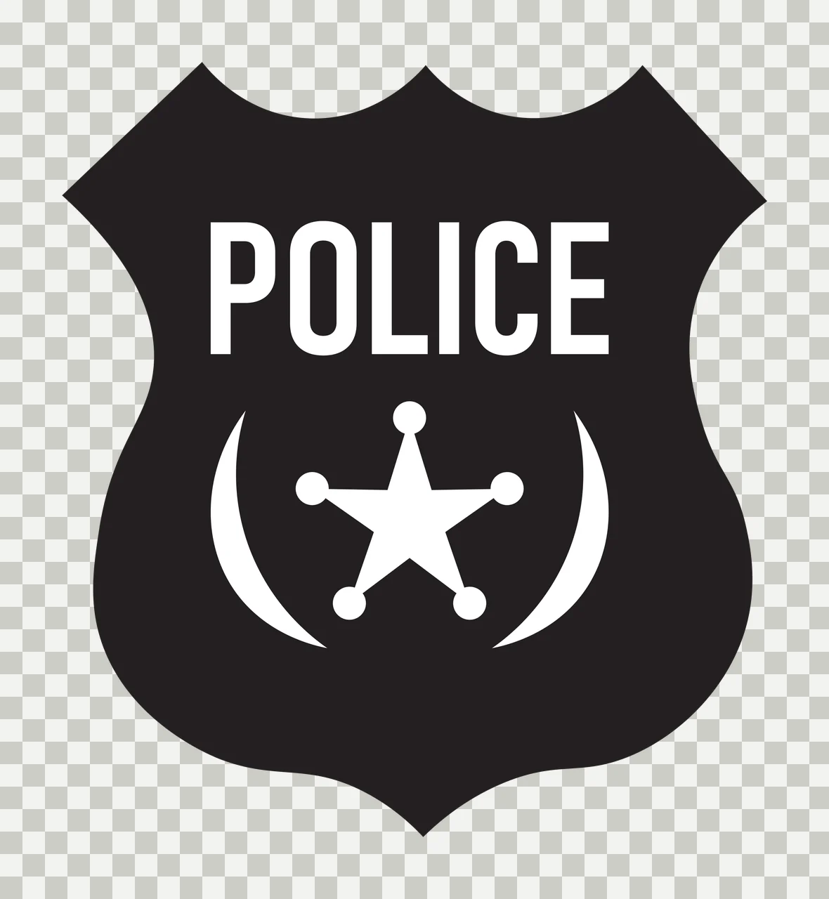 Simple Solid Black Shield Icon With Three Top minimalist white transparency and detail preview thumbnail