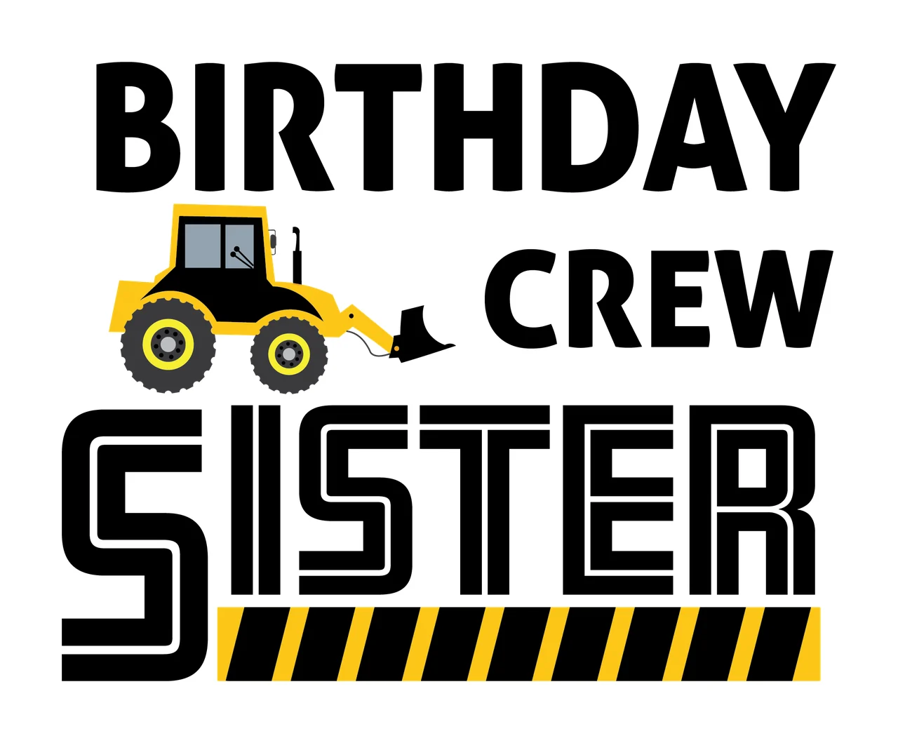 Crew Tractor Silhouette number bold typography black white