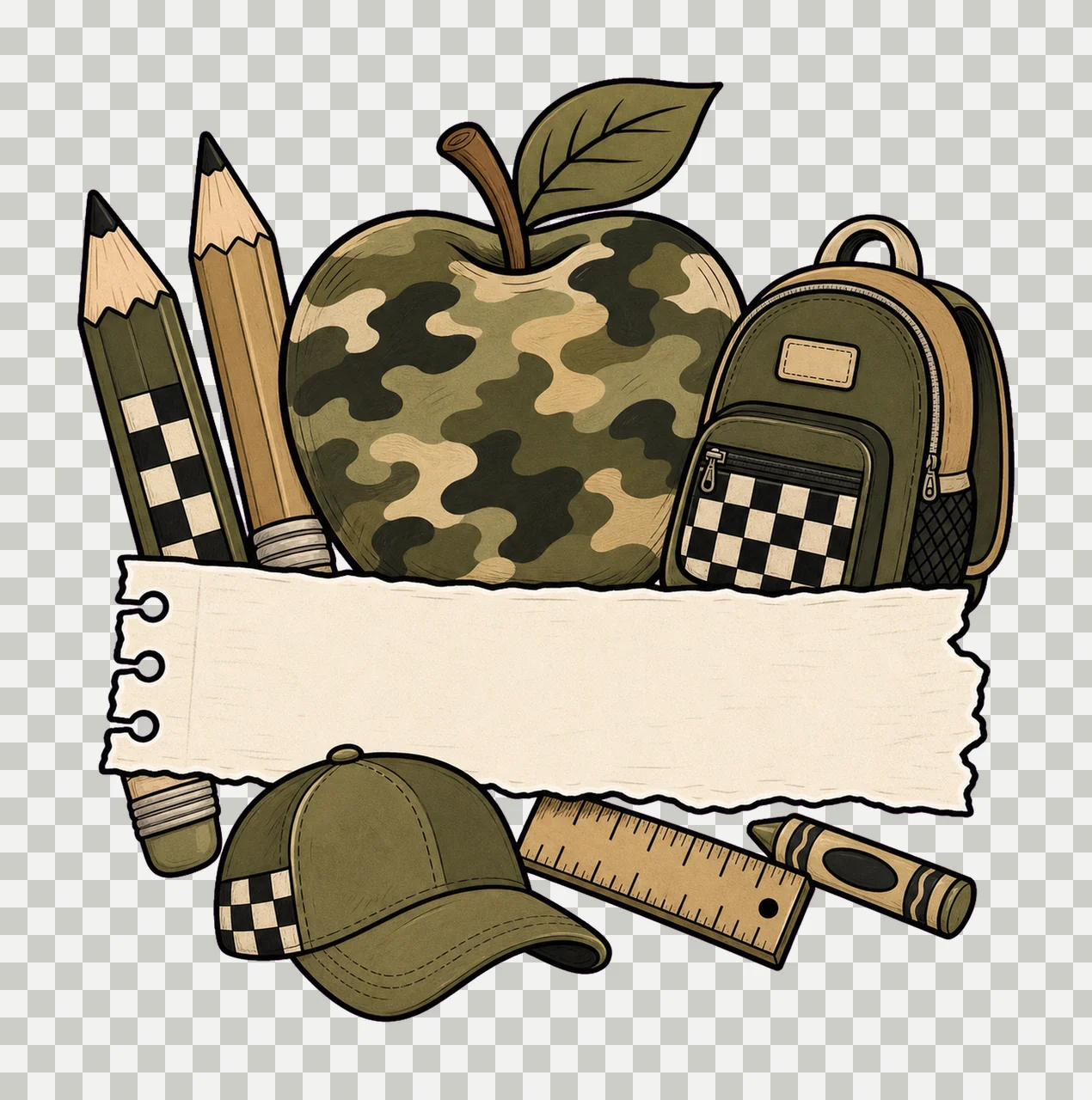 Separate Designs Girl Boy Floral Camo Variation B transparency and detail preview thumbnail