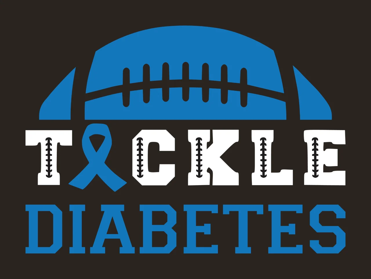 White Tackle Diabetes Football Graphic Emblem contrast preview thumbnail