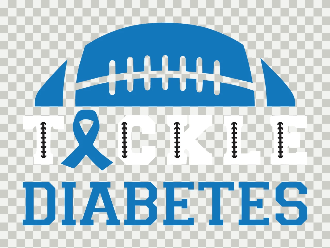 White Tackle Diabetes Football Graphic Emblem transparency and detail preview thumbnail