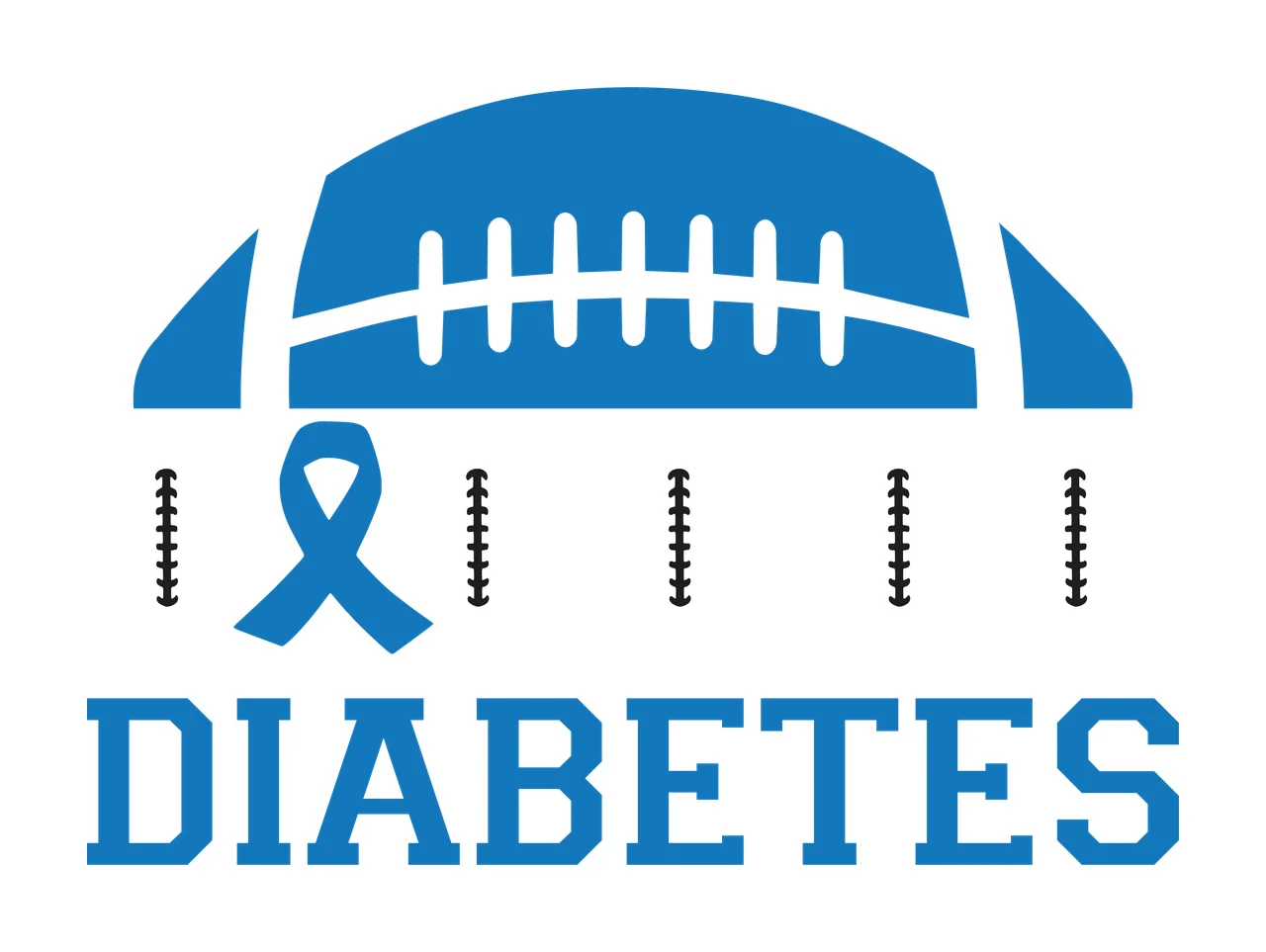 White Tackle Diabetes Football Graphic Emblem