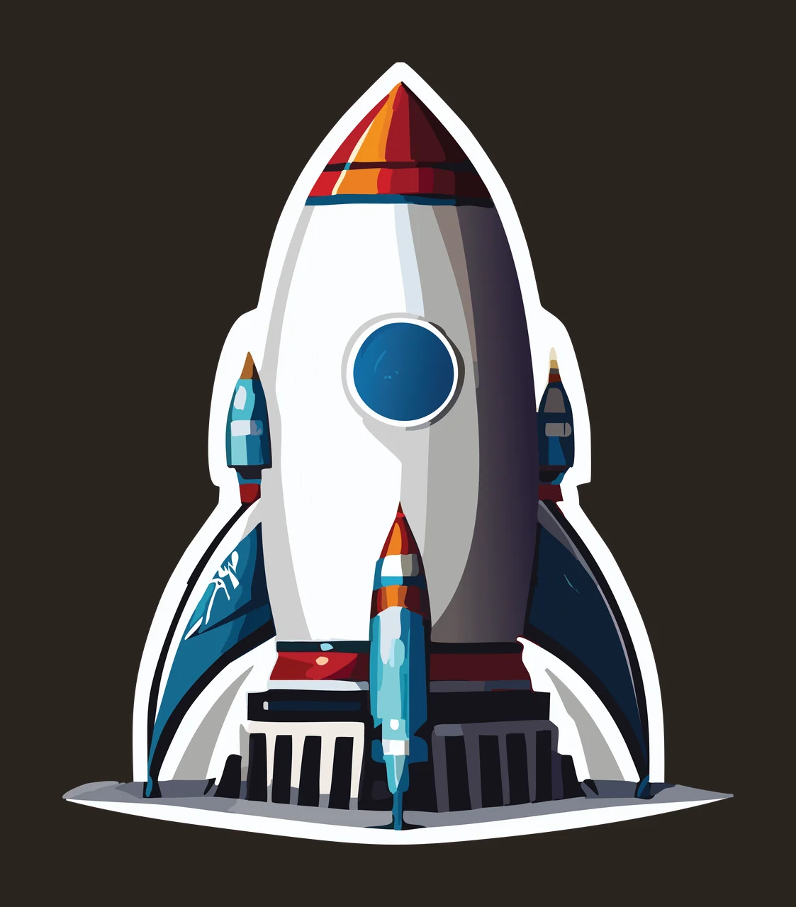 Space Rocket Launch Line Art Graphic launching fins exhaust contrast preview thumbnail