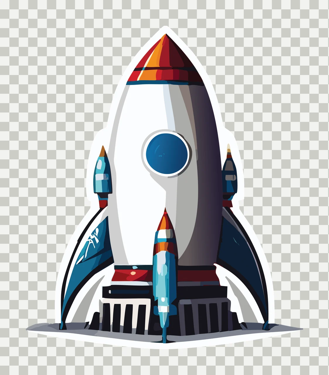 Space Rocket Launch Line Art Graphic launching fins exhaust transparency and detail preview thumbnail