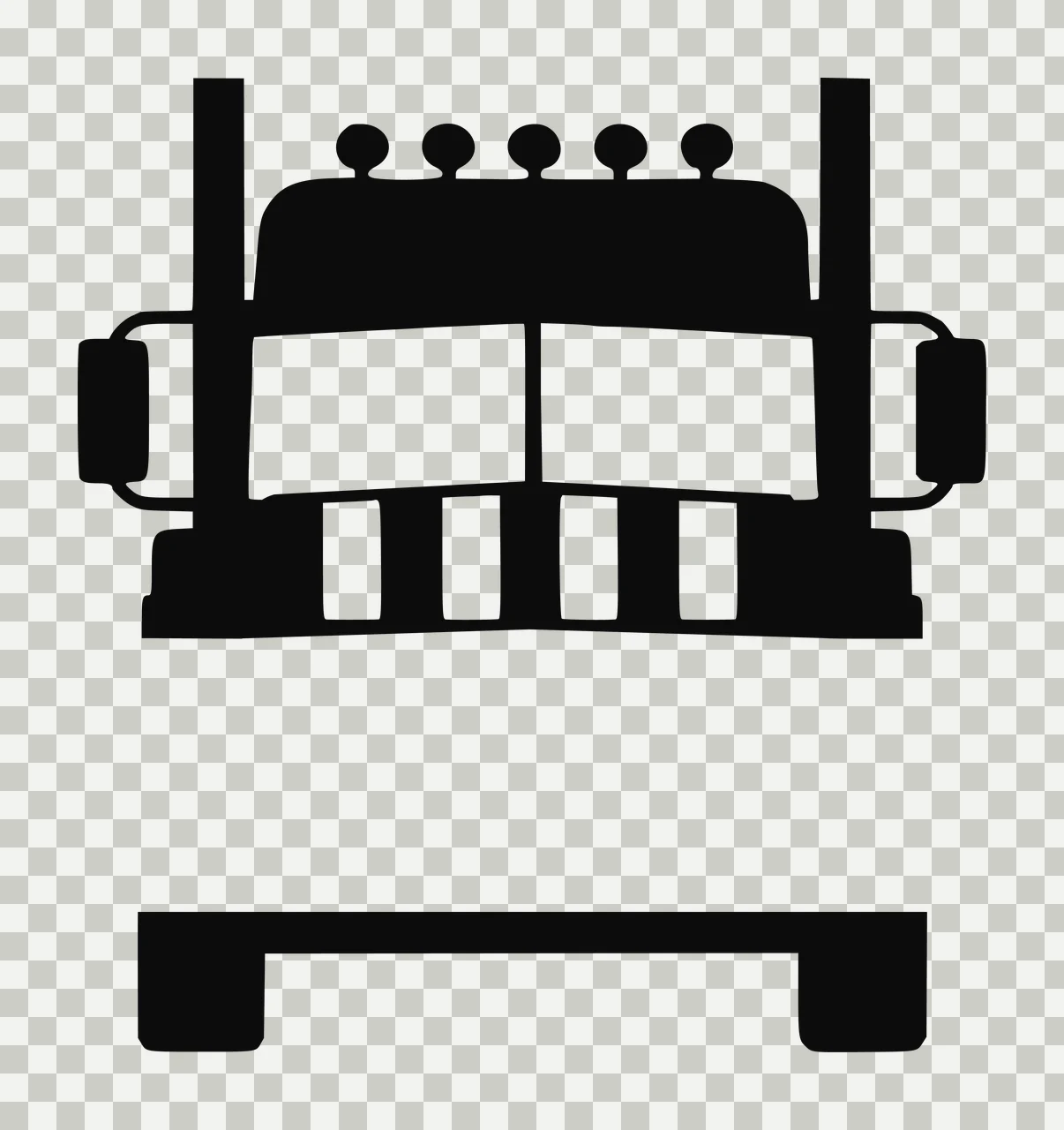 Semi Truck Monogram Character 02 pickup vehicle monster Variation transparency and detail preview thumbnail