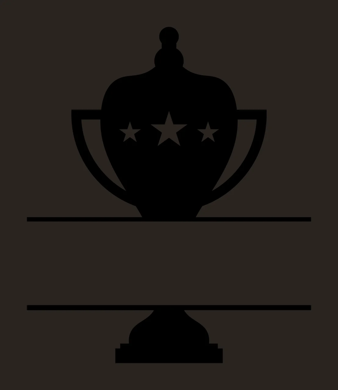 Black Trophy Cup With Three Stars And Horizontal standing banner contrast preview thumbnail