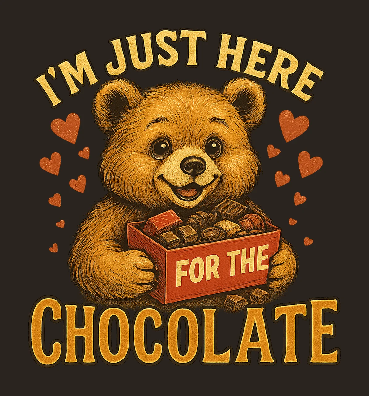 Just Here For The Chocolate Sassy Raccoon Valentine Snarky contrast preview thumbnail