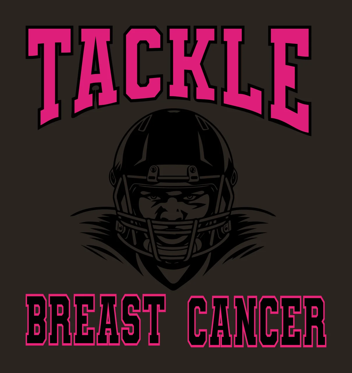 Cancer Football Tackle Breast Cancer Graphic player helmet contrast preview thumbnail