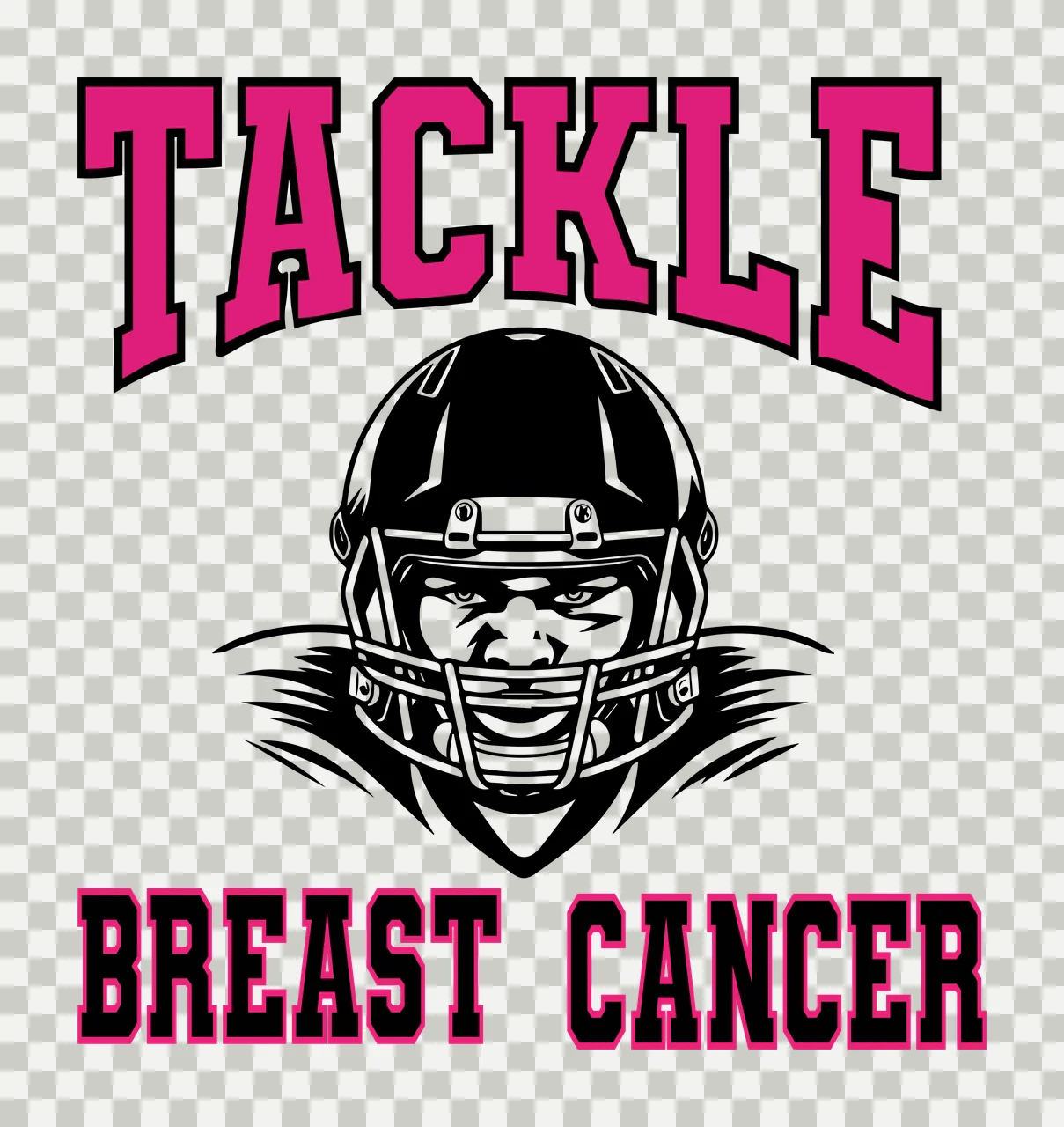 Cancer Football Tackle Breast Cancer Graphic player helmet transparency and detail preview thumbnail
