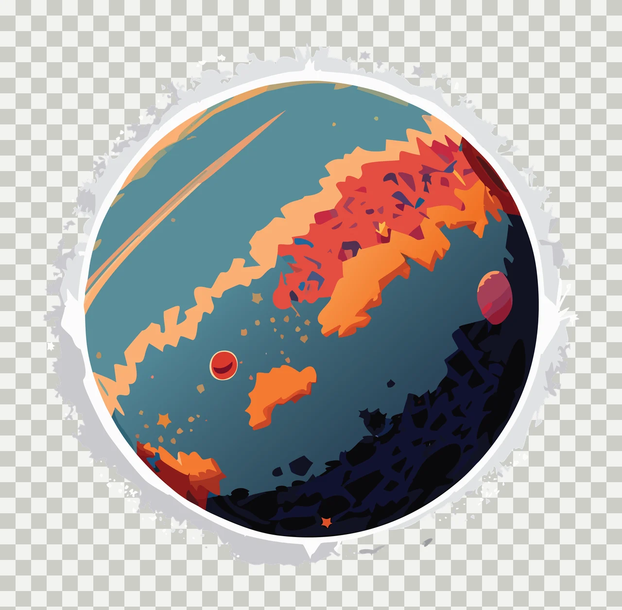 Rough Circular Frame With Stars framing splatters silhouette transparency and detail preview thumbnail