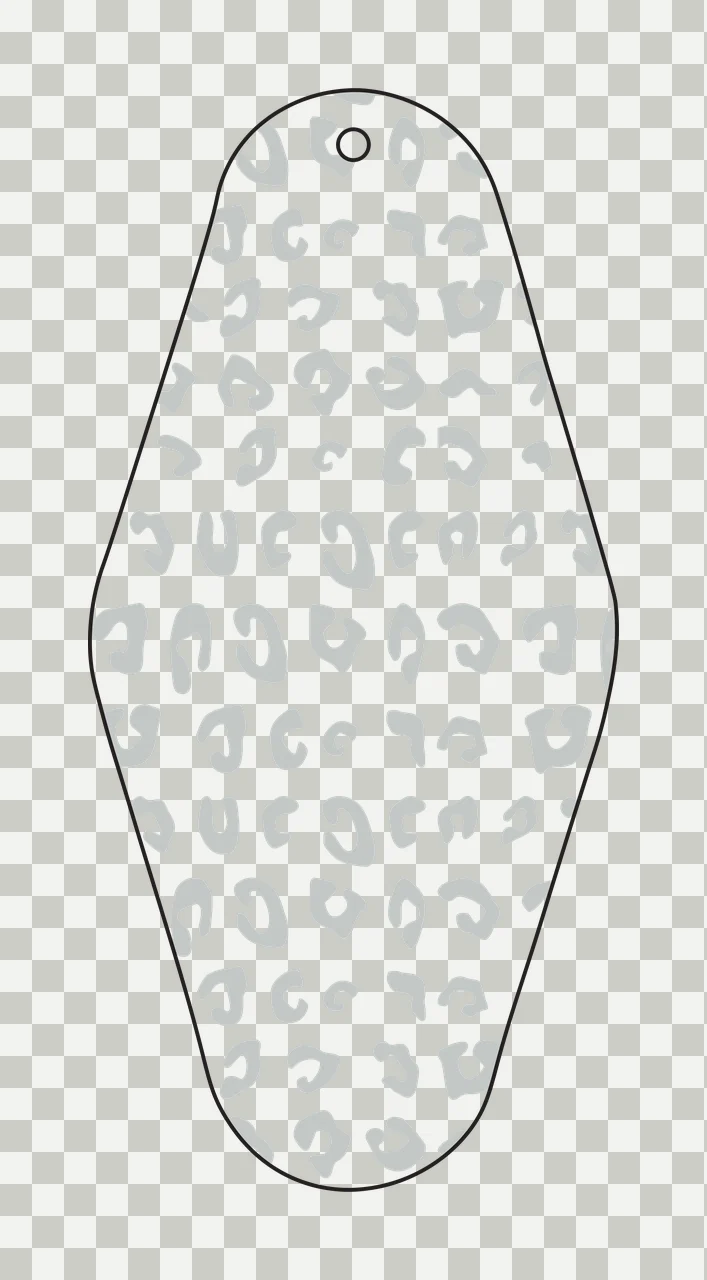 Classic Motel Keychain Leopard Pattern Diamond Shape Tag print transparency and detail preview thumbnail