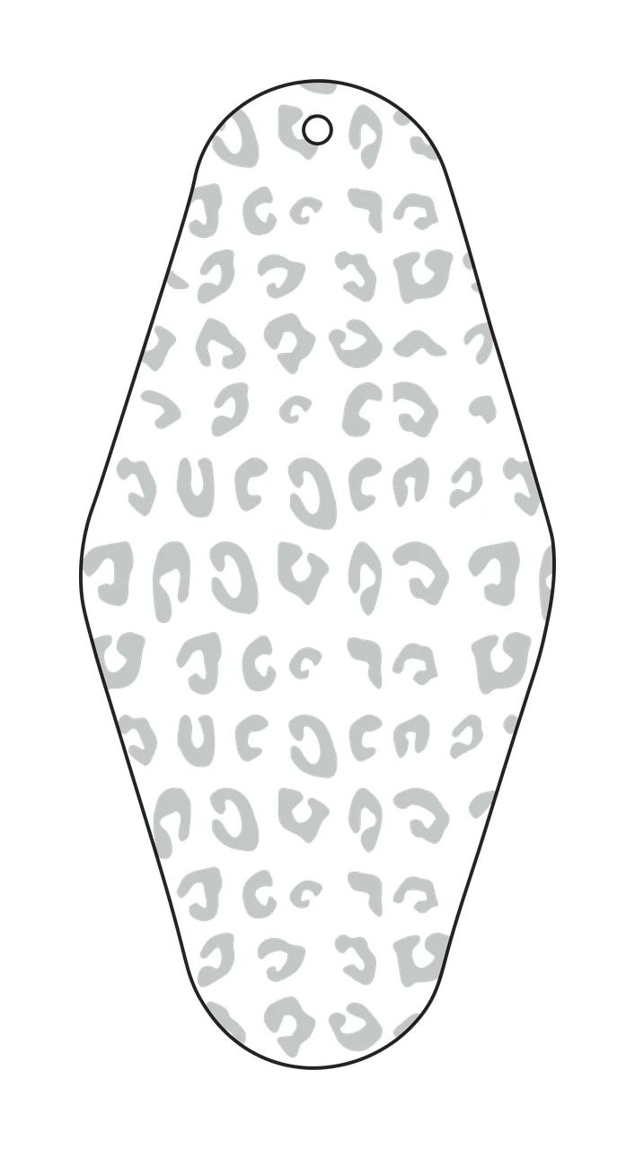 Classic Motel Keychain Leopard Pattern Diamond Shape Tag print