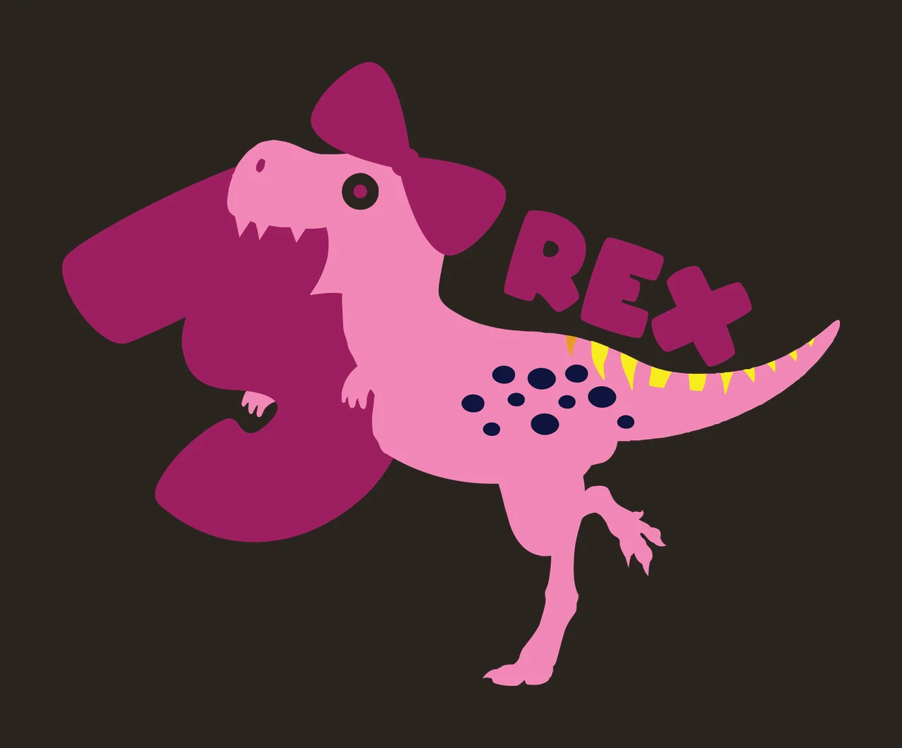 Dinosaur Rex Text Silhouette With Shape walking eye black white contrast preview thumbnail