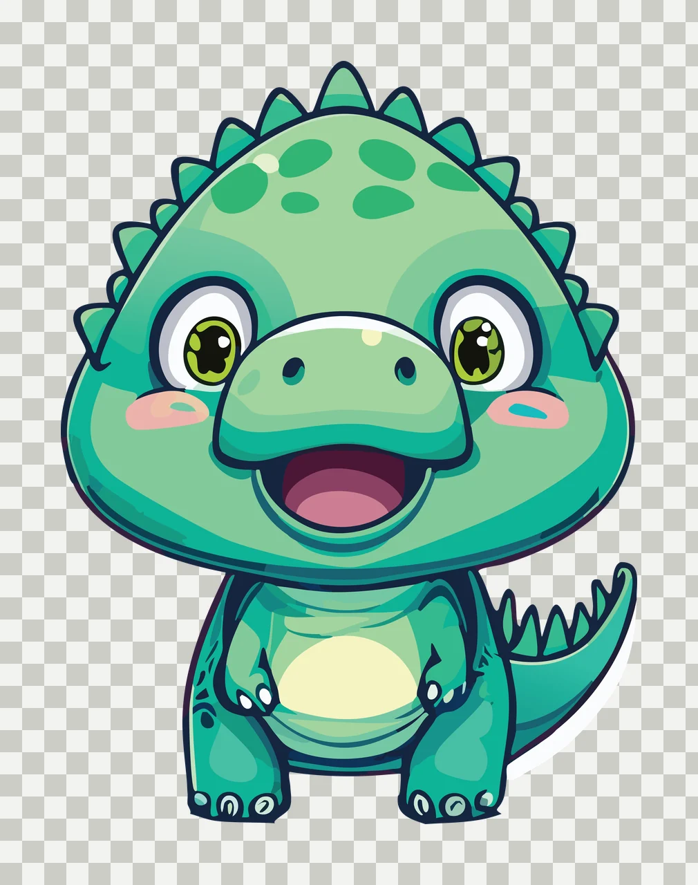 Animal Dinosaur Head Black And White Line Art sitting eyes transparency and detail preview thumbnail