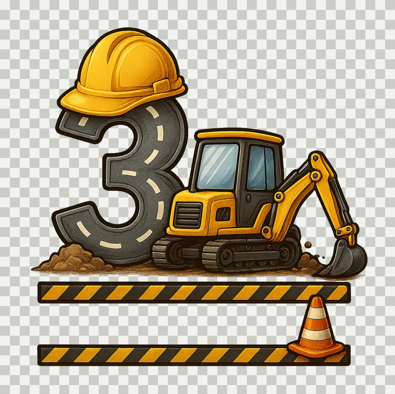 Construction Excavator Birthday Shirt Birthday Boy Tee 3rd transparency and detail preview thumbnail