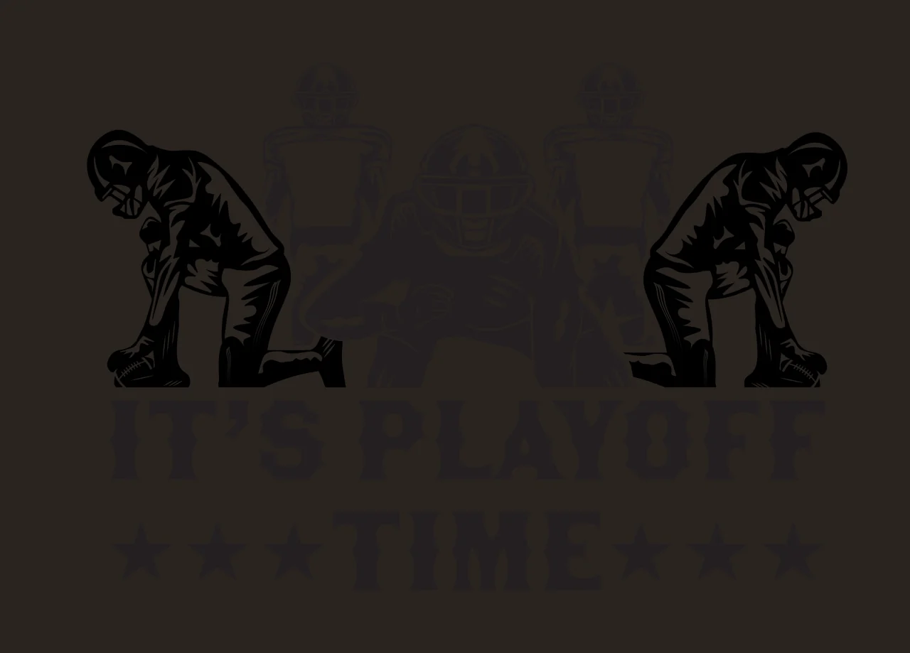 Playoff Football Players kneeling player helmet star silhouette contrast preview thumbnail