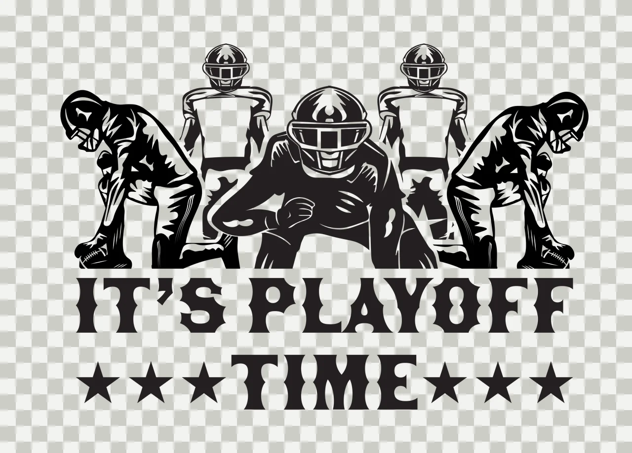 Playoff Football Players kneeling player helmet star silhouette transparency and detail preview thumbnail