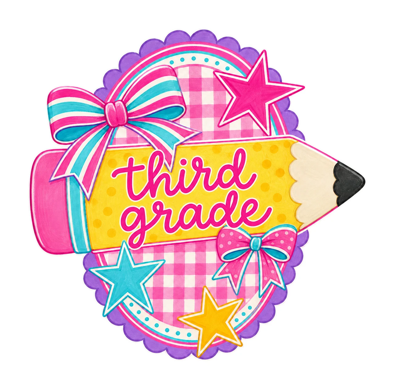 pencil pennant 05 third grade sublimation instant shirt