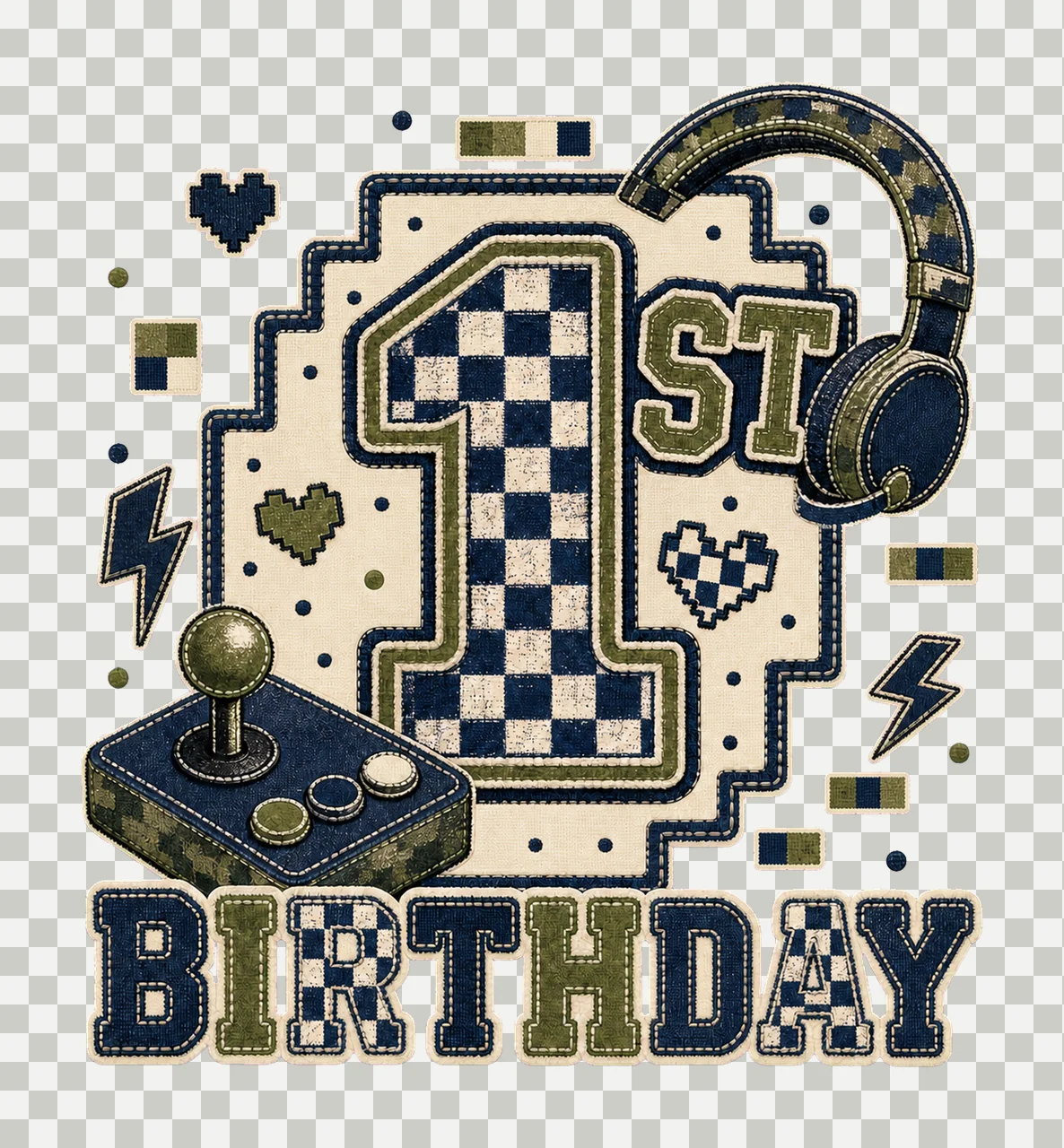 Star Camo Gamer Birthday sublimation instant Variation E transparency and detail preview thumbnail
