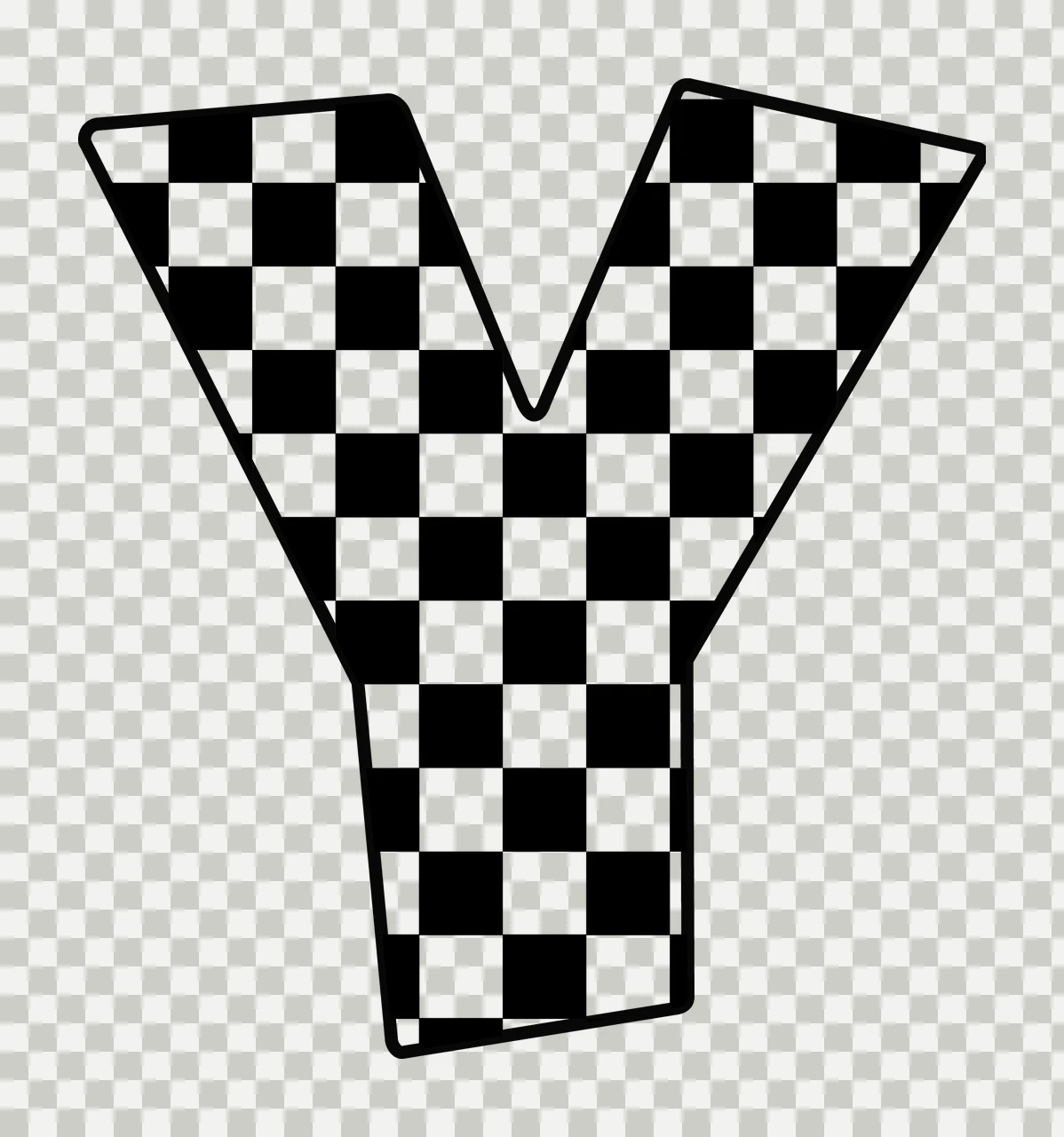 Can Glass Wrap Letter Y Black And White transparency and detail preview thumbnail