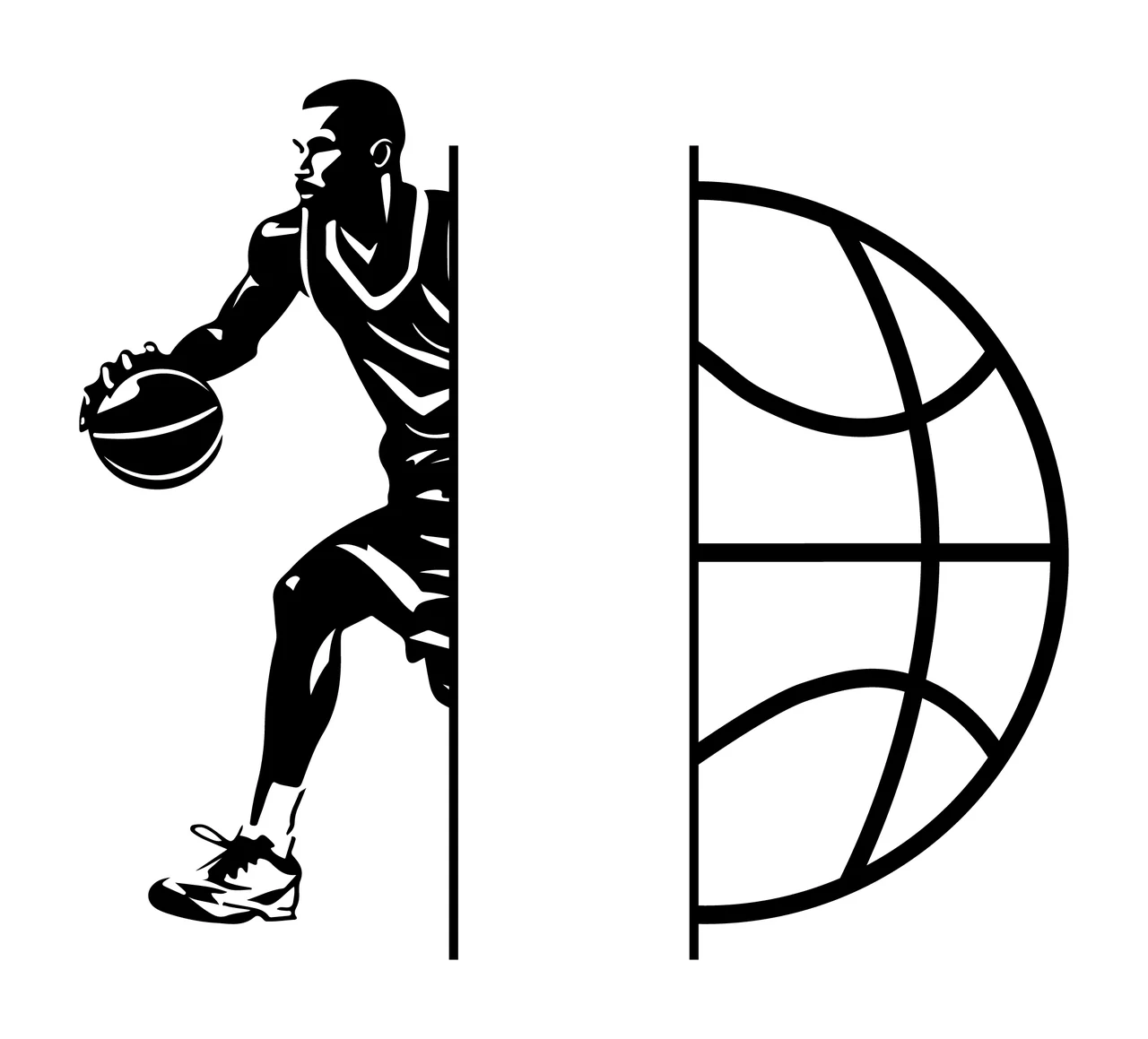 Can Glass Wrap Basketball Player Split View Hoop