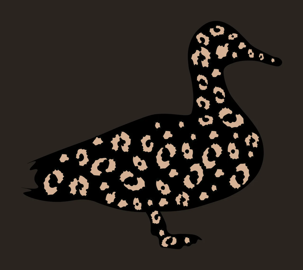Duck Black Silhouette Side Profile standing bird white animal contrast preview thumbnail