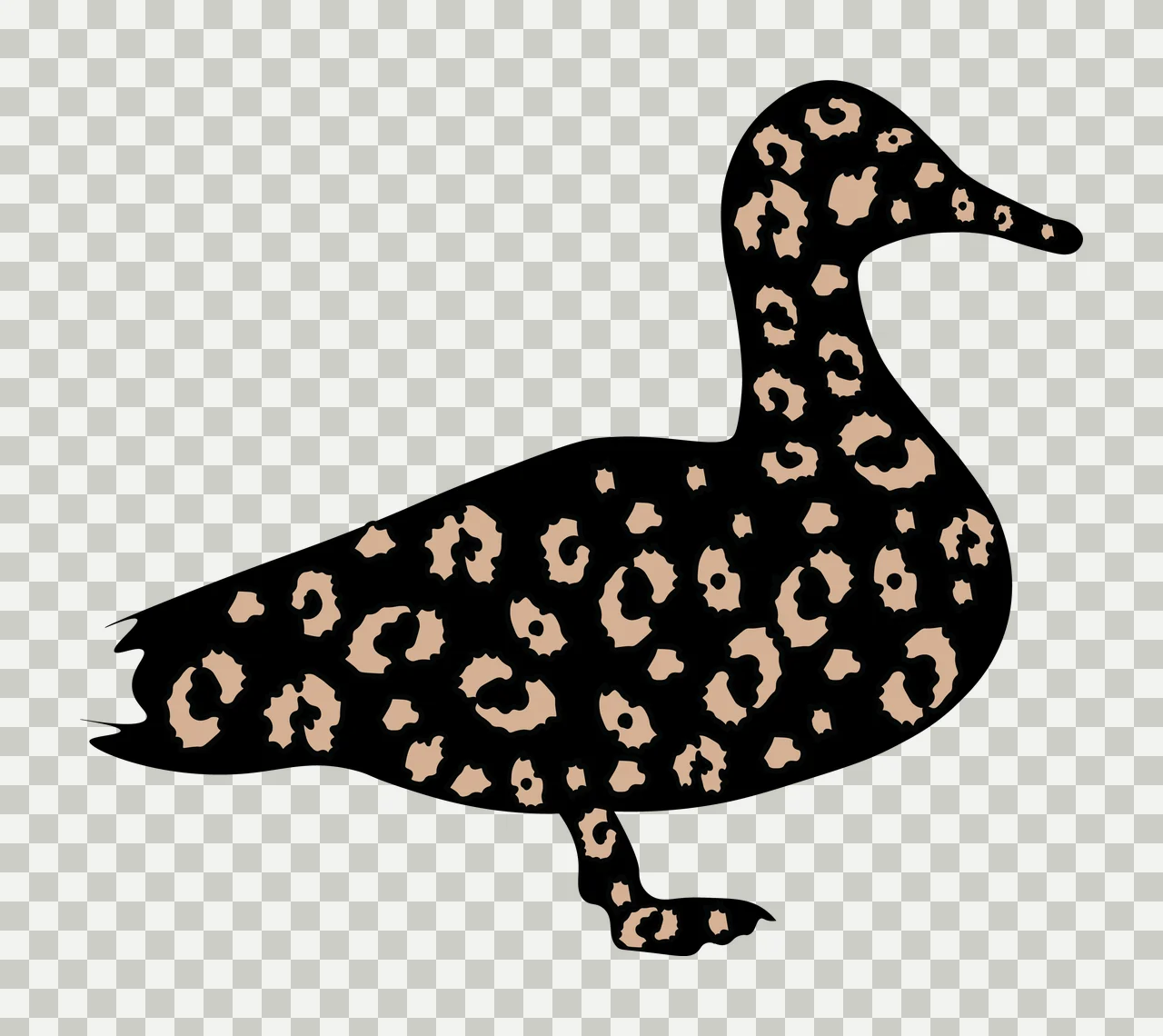 Duck Black Silhouette Side Profile standing bird white animal transparency and detail preview thumbnail