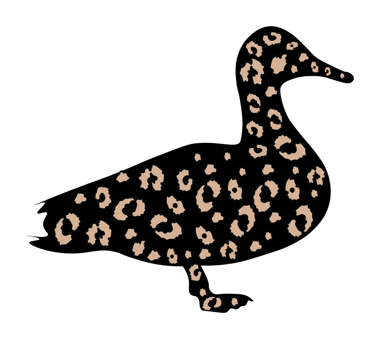 Duck Black Silhouette Side Profile standing bird white animal