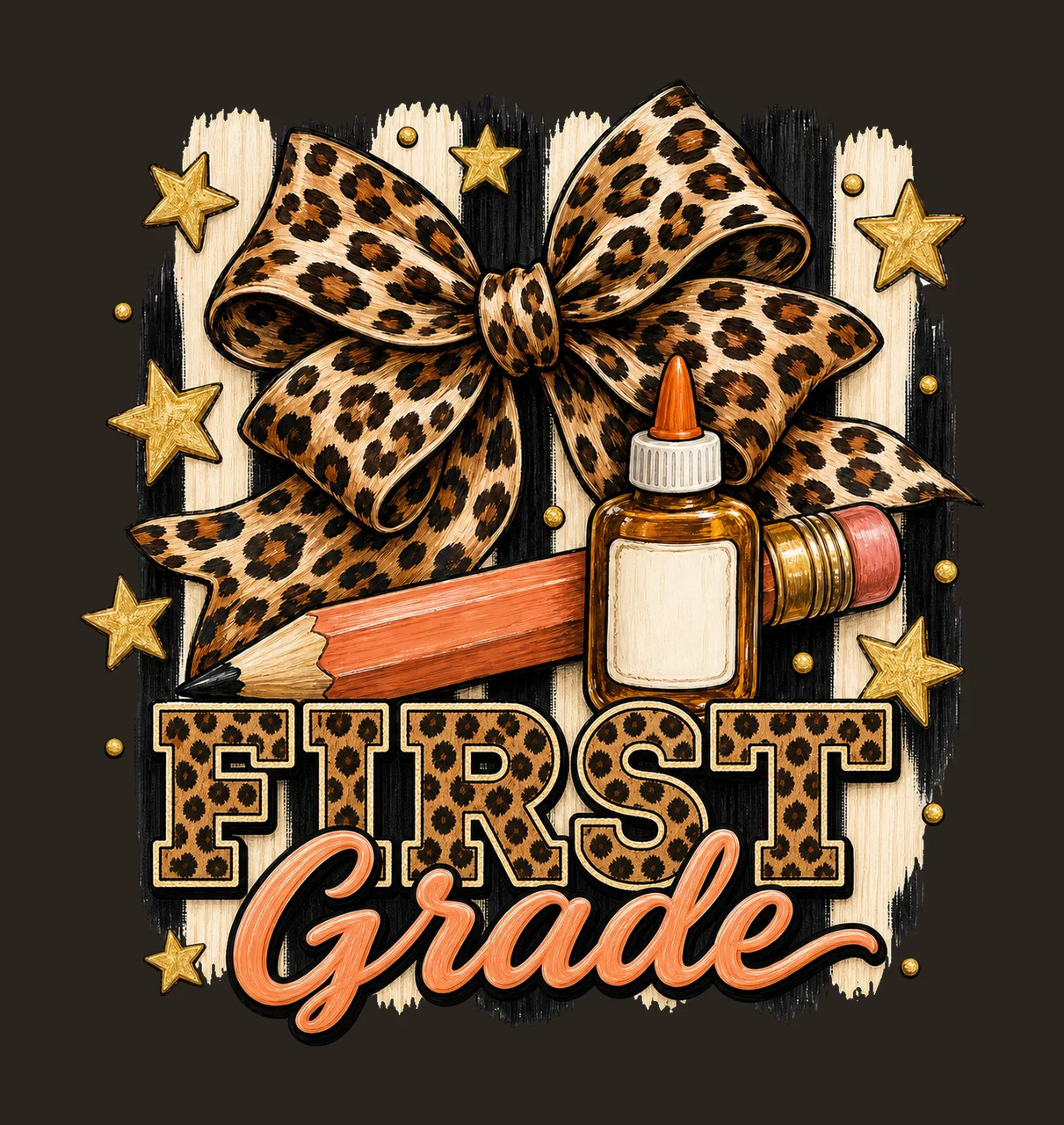 Leopard Coquette Pencil Back To School Pre Variation C contrast preview thumbnail