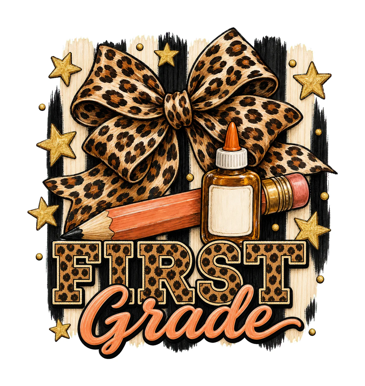 Leopard Coquette Pencil Back To School Pre Variation C