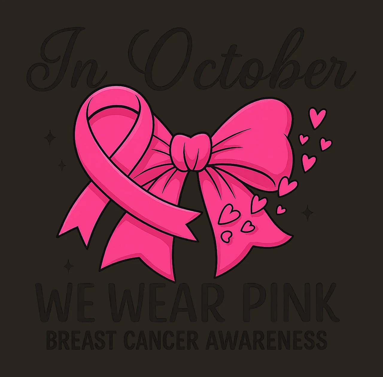 In October We Wear Pink Breast Cancer Awareness Retro Breast contrast preview thumbnail